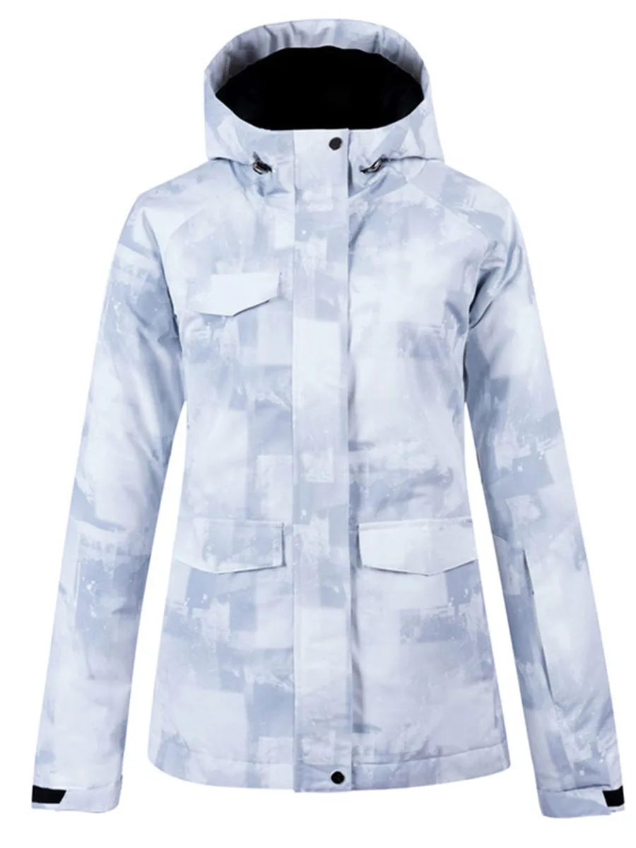 Women Hooded Snowboard Ski Jacket & Bib Pants