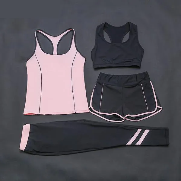 Women Sport Suit Outdoor Gym Yoga Set 4 Piece