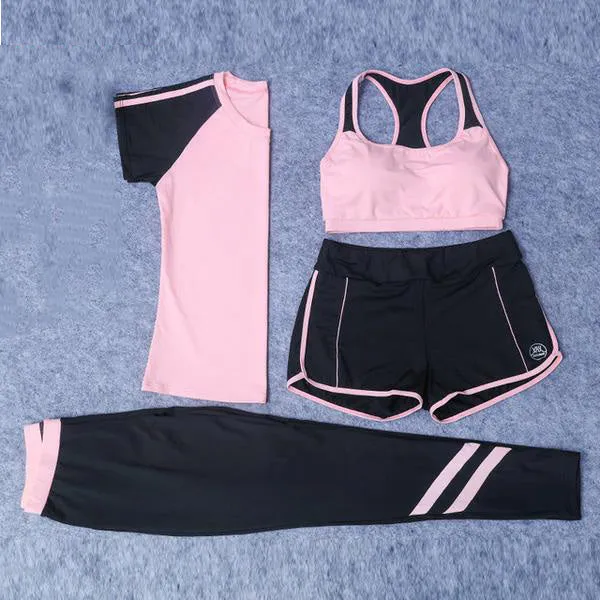 Women Sport Suit Outdoor Gym Yoga Set 4 Piece