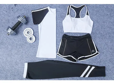 Women Sport Suit Outdoor Gym Yoga Set 4 Piece