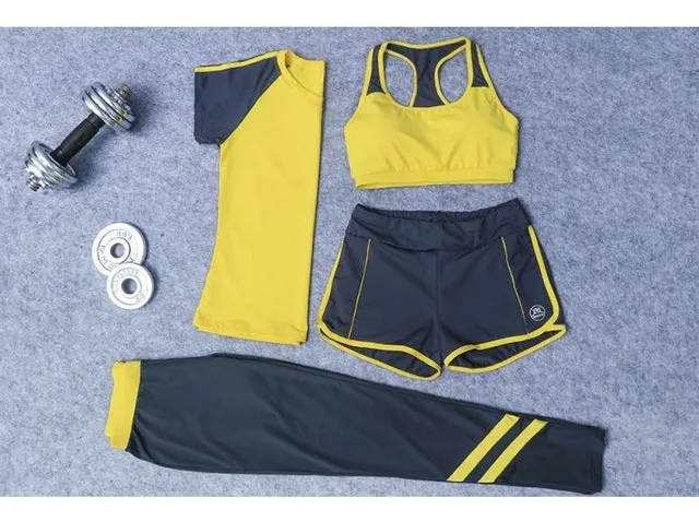 Women Sport Suit Outdoor Gym Yoga Set 4 Piece