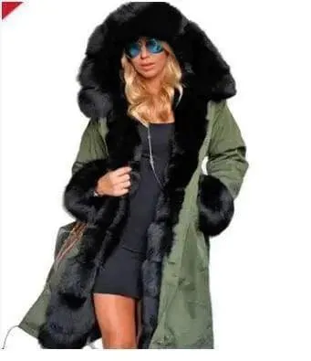 Women's fur collar coat